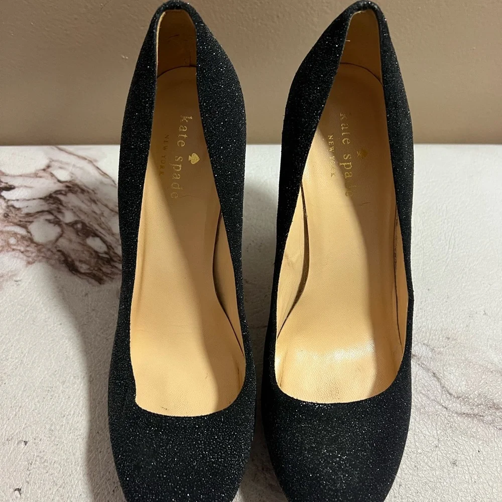 Kate Spade New York Karoline Black Glitter Womens Shoes Size 7.5 Italy